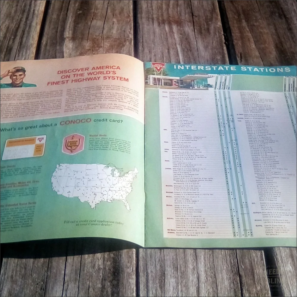 1967 Conoco Touraide Road Map Interstate Travel Guide Vintage Booklet